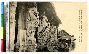 Ornately carved temple portico, Madura, India, ca.1920-1940