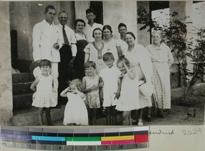 Two Norwegian seamen visiting the missionaries at Bethel, Morondava, Madagascar, 1936