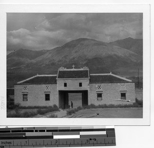 The gatehouse at the mission in Dongan, China, 1946