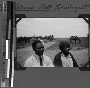 Abner Silinga with wife and horse, South Africa East