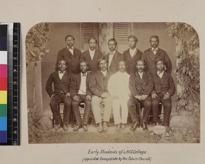 Group portrait of male students of L.M.S. college, Madagascar, ca. 1865-1885