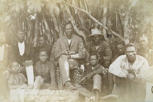 Chief Khama with his counsellors, in Mangwato, Northern Rhodesia, Zambia