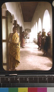 Patients on hospital verandah, south India, 1924