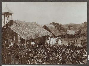 Old chapel of Machame and church goers, Tanzania