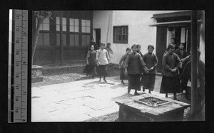 Women leaving Ginling College chapel, Nanjing, Jiangsu, China, 1919