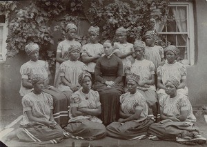 Pupils of the Normal School with their teacher, Miss Cochet