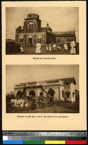 Church under construction; Temporary seminary, India, ca.1920-1940