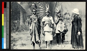 Three women in traditional dress, Senegal, ca.1920-1940