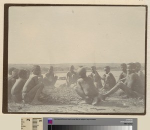 Threshing by hand, Mozambique, ca.1925