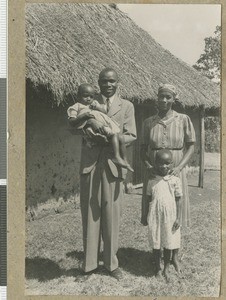 Mwalimu Jediel and family at home, Chogoria, Kenya, 1951