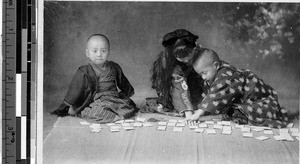 Children playing cards, Japan, ca. 1920-1940