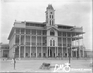 Building with a tower, ca. 1896-1911