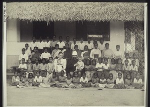 Girls' Boarding School Chombala. Rev. and Mrs Weissmann and their child