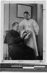 Reverend Connors learning Korean, Chungwha, Korea, ca. 1920-1940