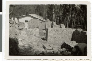 Construction of a church and school building at the mission station Harmshusen, Adis Abeba, Ethiopia, 1935