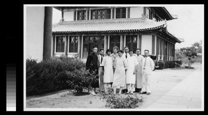 Students of the School of Religion with faculty member Myfanwy Wood, Yenching University, Beijing, China, 1932