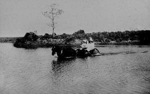 On tour to a village over the Joema river