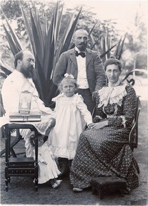 Mr. and Mrs. Rusillon with their daughter and Mr. Louis Gaignaire, in Madagascar