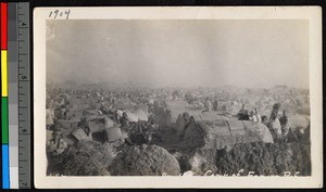 Huts in a large camp, China, ca.1904