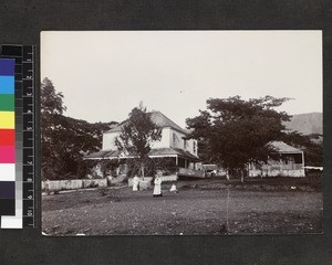 View of staff outside Barbican Girls' High School, Jamaica, ca. 1910