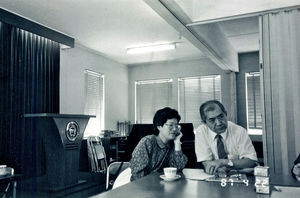 Hong Kong. CACC-Meeting, April 1987. Josiphine Tso and Vice President Koi. (Journalist and BD