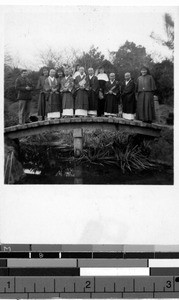 Maryknoll Sisters visiting with three princess Buddhist nuns, Kyoto, Japan, December 26, 1949