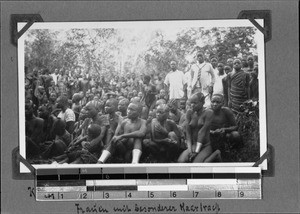 Outside assembly, Nyasa, Tanzania, ca.1929-1930