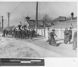 A funeral at Fushun, China, 1939