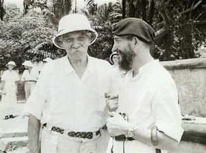 Dr Albert Schweitzer and the Abbé Pierre, in Lambarene, Gabon