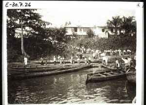 Ankunft der Gäste zum Missions- und Tauffest in Bonaberi