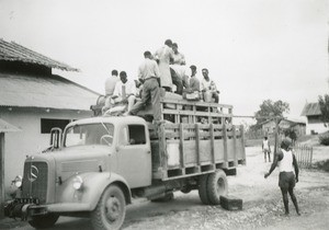 Travel in a truck, in Gabon