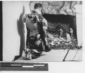 The Christmas crib at a house at Fushun, China, 1936