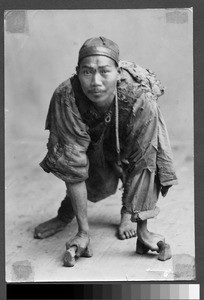 Disabled man, Sichuan, China, ca.1900-1920