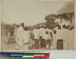 Outdoor worship service at Bethel Mission Station, Morondava, Madagascar,1885