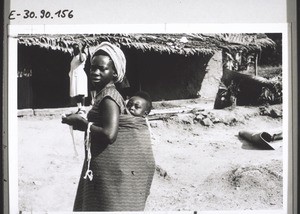 A mother taking a walk with her child