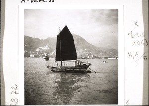 Sailing boat in Hong Kong harbour