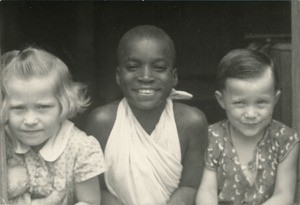 European and African children, in Gabon