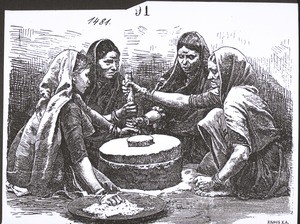 Hindu women grinding