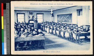 School children seated in a a school room, Canada, ca.1920-1940