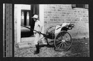 Rickshaw for a doctor, Nanjing, Jiangsu, China, ca.1920