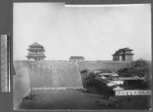 Wall around city, Beijing, China, ca.1870-1880