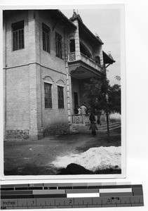 Father Churchill at the town hall at Yunfu, China, 1936