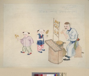 Sugar toy stall, Manchuria, 1888