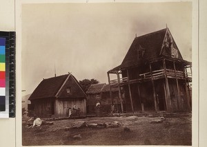 View of houses in village, Andramasina, Madagascar, ca. 1872