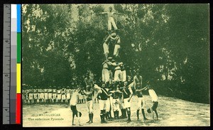 Human pyramid, Madagascar, ca.1920-1940