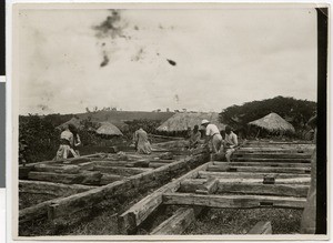 Construction of timber framing, Ayra, Ethiopia, ca.1929-1931