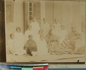 Christiane Svendsen together with women's group, Fianarantsoa, Madagascar, ca.1890