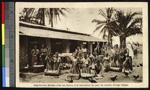 Steps in making manioc bread, Congo, ca.1920-1940