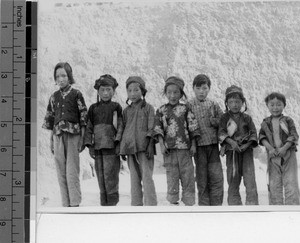 Moslem school girls, Ningxia Huizu Zizhiqu, China, 1936