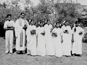 East Jeypore, Orissa, India. Confirmation at the Rayagada Girls' Hostel, by Rev. B. J. Mahanti